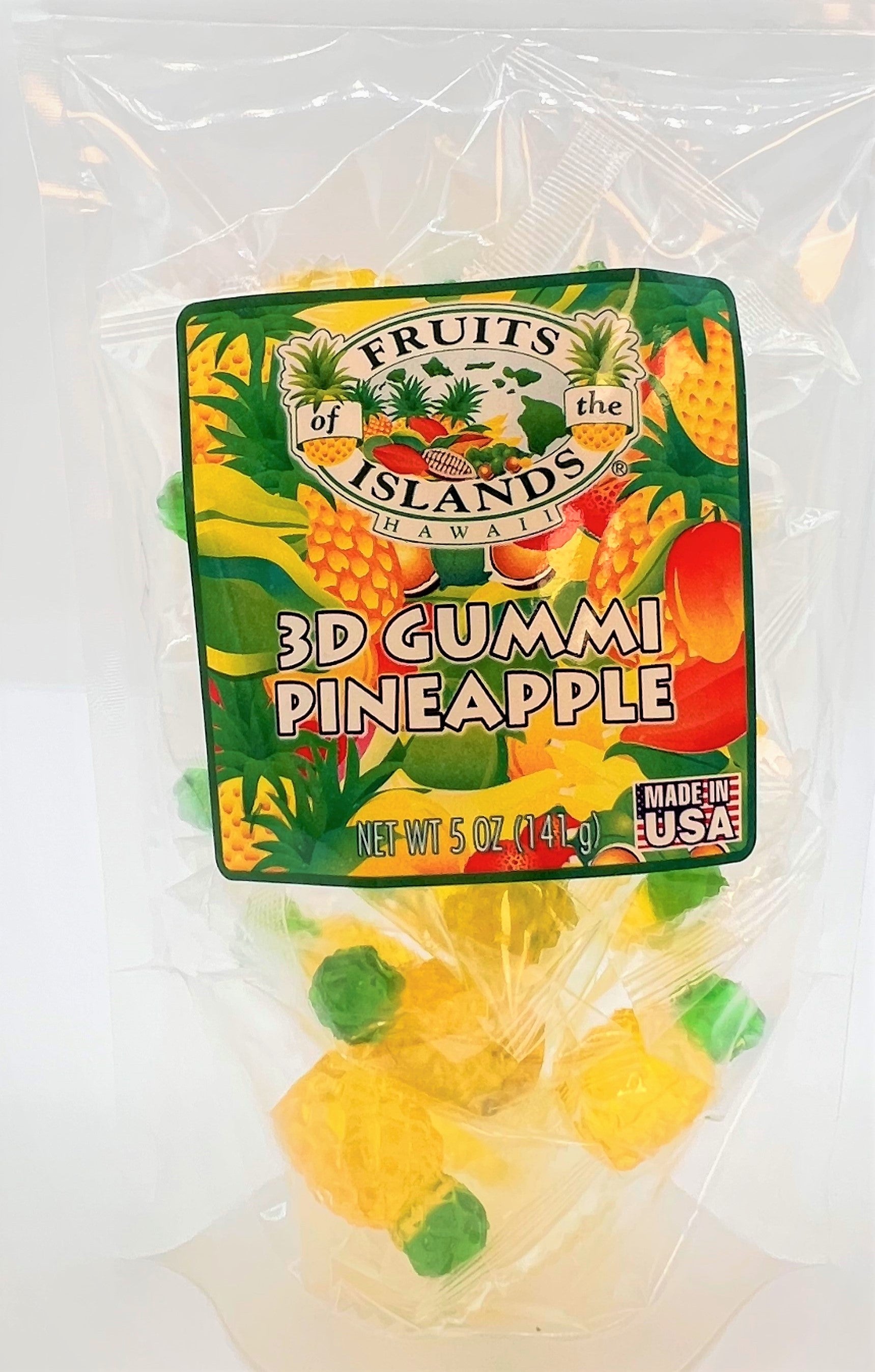 3D Pineapple Gummi Bag 5oz (141g) Fruits of the Islands