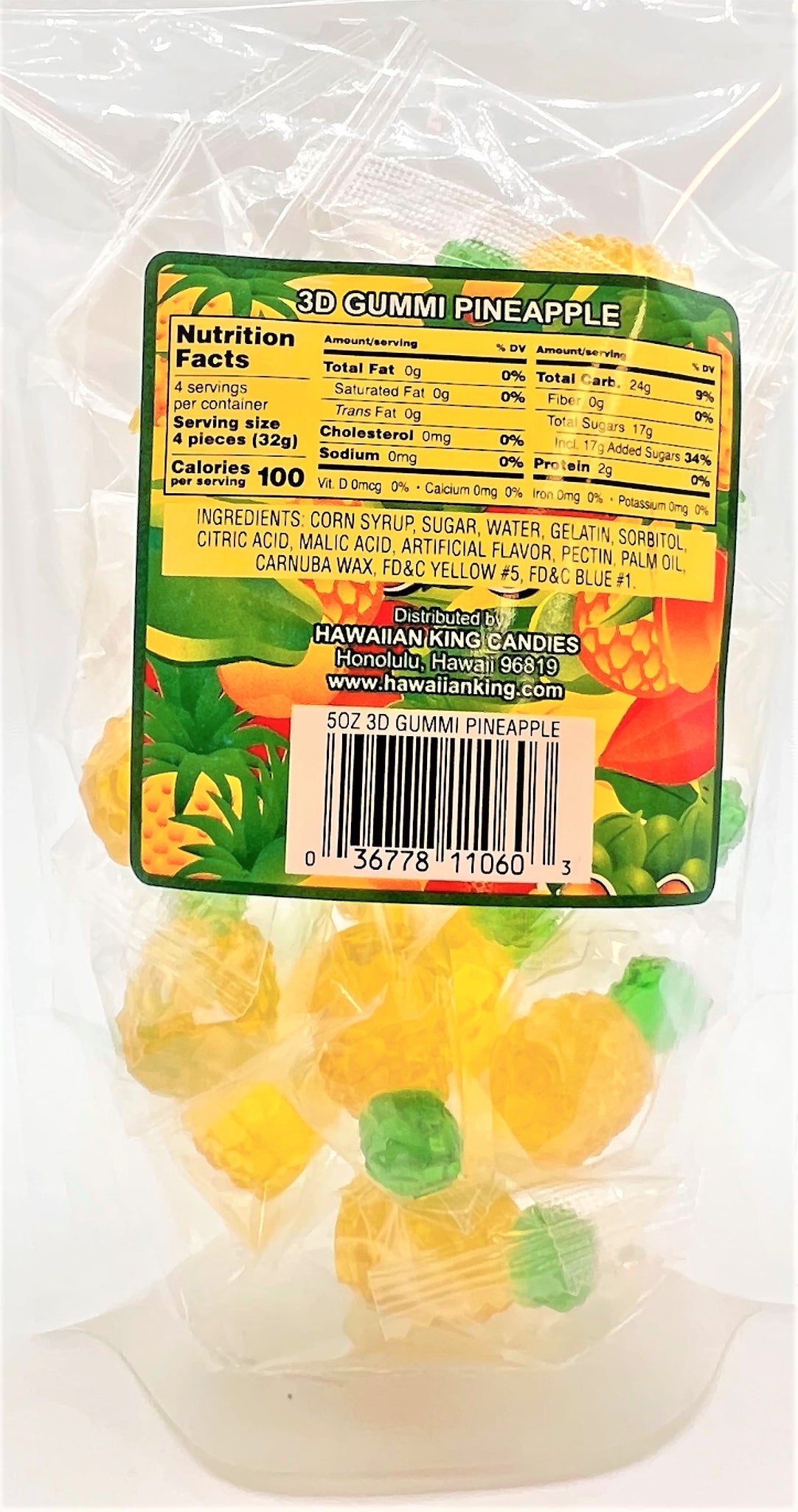 3D Pineapple Gummi Bag 5oz (141g) – Fruits of the Islands