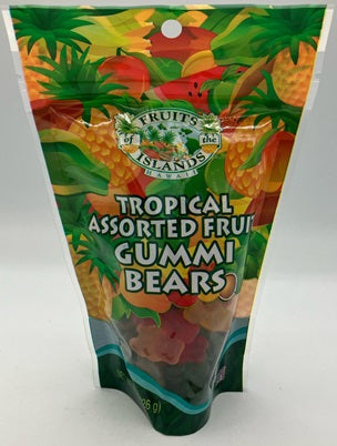 Tropical Assorted Fruit Gummi Bears Bag 8oz (226g)